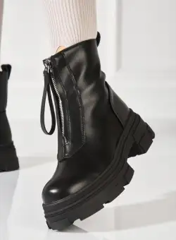 Ghete Dama Imblanite Negre din Piele Ecologica Jesse