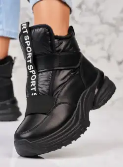 Ghete Dama Imblanite Negre din Piele Ecologica Parousia