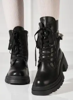 Ghete Dama Imblanite Negre din Piele Ecologica Sury