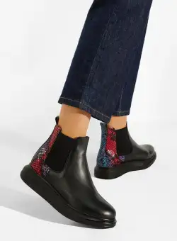 Ghete dama piele negre Oleira