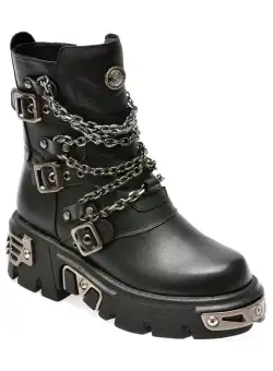 Ghete EPICA negre, 678263, din piele naturala