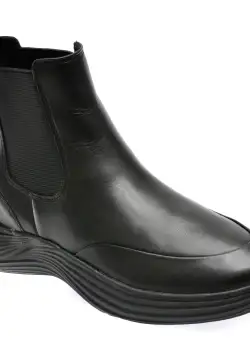 Ghete GEOX negre, D36TDA, din piele naturala
