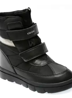 Ghete GEOX negre, J36LFB, din piele ecologica