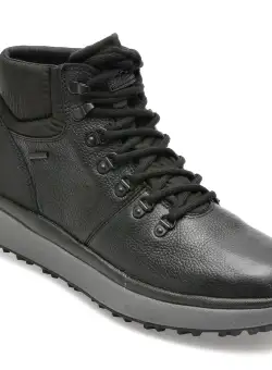 Ghete GEOX negre, U36FZD, din piele naturala