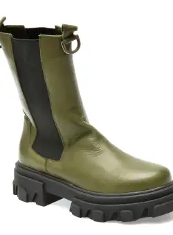 Ghete GLORIA verzi, 56907, din piele naturala