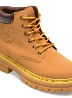 Ghete GRYXX galbene, A8878, din piele naturala