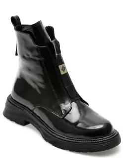 Ghete GRYXX negre, 206150, din piele naturala lacuita