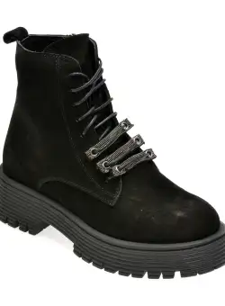 Ghete GRYXX negre, 4181128, din piele intoarsa