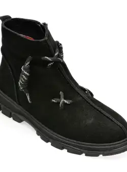 Ghete GRYXX negre, 463A10, din piele intoarsa