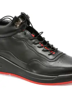 Ghete GRYXX negre, 8711, din piele naturala