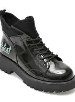 Ghete GRYXX negre, M500016, din piele naturala lacuita