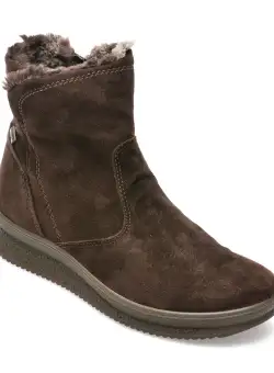 Ghete IMAC maro, 456819, din piele intoarsa