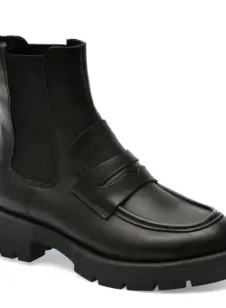 Ghete IMAGE negre, 144052, din piele naturala