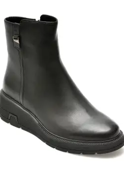 Ghete IMAGE negre, 1C5001, din piele naturala