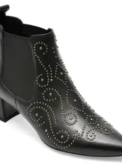 Ghete OFFLINE negre, 2684461, din piele naturala