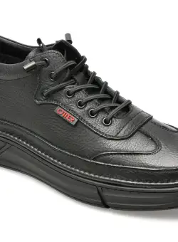 Ghete OTTER negre, E630020, din piele naturala