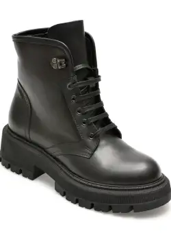 Ghete QUSHELI negre, 36362, din piele naturala