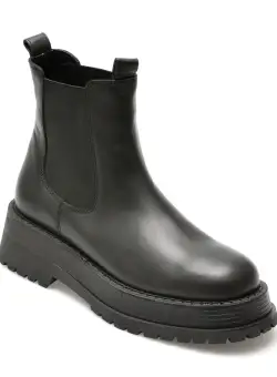 Ghete QUSHELI negre, 40060, din piele naturala