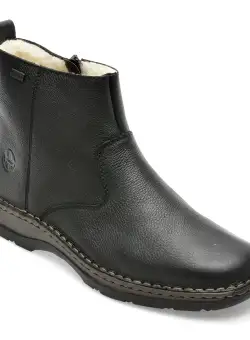 Ghete RIEKER negre, 5360, din piele naturala