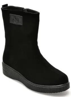 Ghete RIEKER negre, 93370, din piele intoarsa