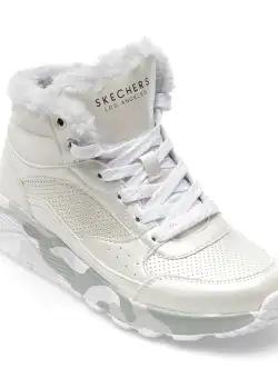 Ghete SKECHERS argintii, UNO LITE, din piele ecologica