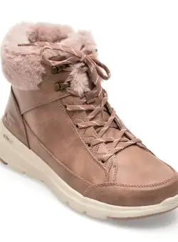 Ghete SKECHERS mov, GLACIAL ULTRA, din piele ecologica