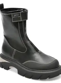 Ghete Steve Madden negre, CAPTIVA, din piele ecologica