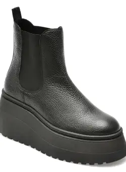 Ghete Steve Madden negre, PEGASUS, din piele naturala