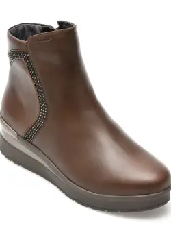 Ghete STONEFLY maro, CREAM46, din piele naturala