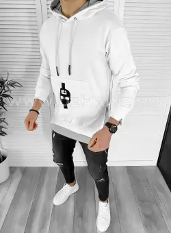 Hanorac barbati alb slim fit K179 k20-2