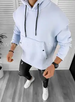 Hanorac barbati bleu slim fit K191 oversize i15-1.3