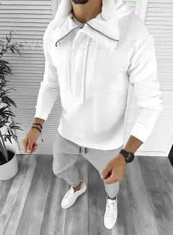 Hanorac barbati slim fit alb K322 I2-2 