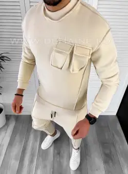 Hanorac barbati slim fit bej K156 i16-1.1