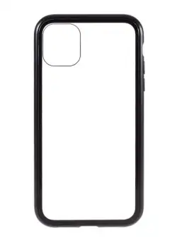 Husă pentru întreg telefon din sticlă temperată și cadru din metal pentru iPhone 11 Pro Max - negru 0006