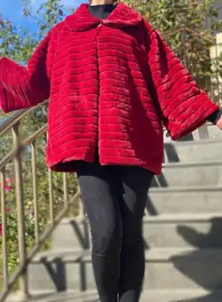 Jacheta din blana sintetica - rosu