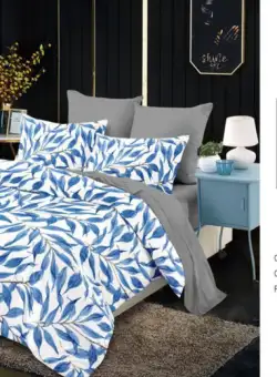 Lenjerie De Pat Finet 6 Piese - Blue Leaves