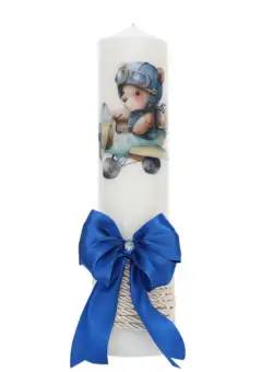 Lumanare Botez cu Model Ursulet Aviator