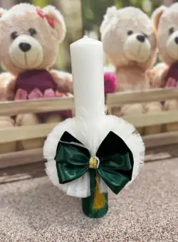 Lumanare Botez Voal Funda - Verde