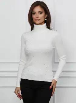 Maleta Mira alba cu strasuri