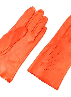 Manusi EPICA portocalii, D31, din piele naturala