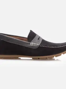 Mocasini bărbați din piele naturală, Leofex - 192 Negru Velur