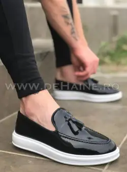 Mocasini barbati negri cu ciucuri 11001 A10-3