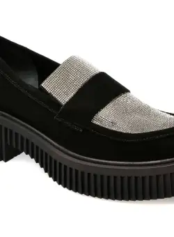 Mocasini casual EPICA negri, 562081, din piele intoarsa