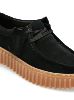 Mocasini CLARKS negri, TORHBEE, din piele intoarsa