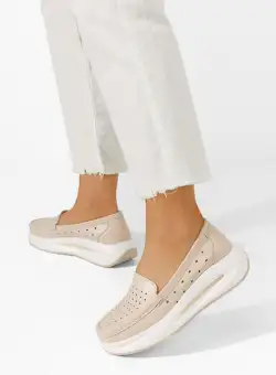 Mocasini cu talpa groasa Laurea bej