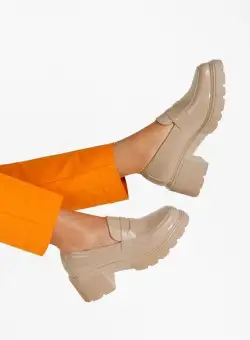 Mocasini cu talpa groasa Naera bej