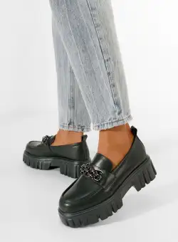 Mocasini cu talpa groasa Zita verzi