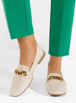 Mocasini dama bej Almira