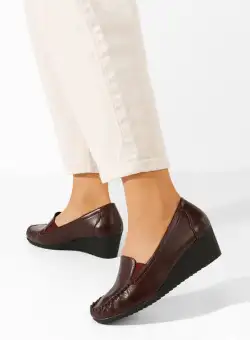 Mocasini dama cu platforma Alpha grena