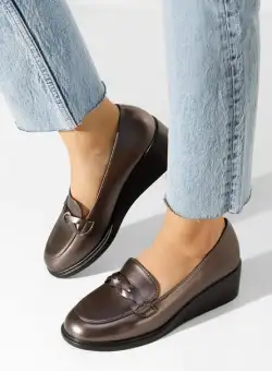 Mocasini dama cu platforma Cala argintii